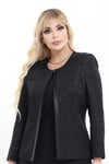 Büyük Beden 3980 Siyah Ceket+Bluz Takım