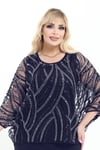  Büyük Beden 4003 Lacivert Bluz+Bady İkili Takım