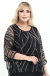  Büyük Beden 4003 Siyah Bluz+Bady İkili Takım