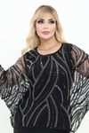  Büyük Beden 4003 Siyah Bluz+Bady İkili Takım