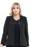 Büyük Beden 4008 Siyah Ceket+Atlet Abiye İkili Takım