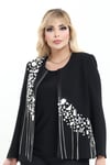 Büyük Beden 4014 Siyah Ceket+Bluz Takım