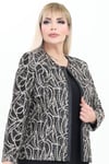 Büyük Beden 4019 Siyah-Altın Ceket+Bluz Takım