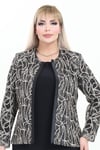 Büyük Beden 4019 Siyah-Altın Ceket+Bluz Takım