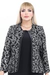 Büyük Beden 4026 Siyah-Gümüş Ceket+Bluz Takım