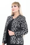 Büyük Beden 4026 Siyah-Gümüş Ceket+Bluz Takım