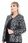 Büyük Beden 4026 Siyah-Gümüş Ceket+Bluz Abiye Takım