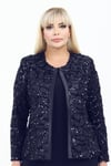 Büyük Beden 4029 Lacivert Ceket+Bluz Takım