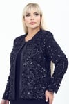 Büyük Beden 4029 Lacivert Ceket+Bluz Takım
