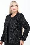 Büyük Beden 4029 Siyah Ceket+Bluz Takım