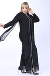 Büyük Beden 4031 Siyah Bluz+Pantolon İkili Takım