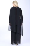 Büyük Beden 4031 Siyah Bluz+Pantolon İkili Takım