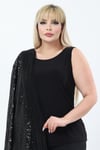 Büyük Beden 4032 Siyah Ceket+Bluz Takım