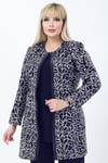 Büyük Beden 4054 Lacivert Ceket+Bluz Takım