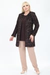Büyük Beden 4059 Kahve Ceket+Bluz Takım