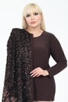 Büyük Beden 4059 Kahve Ceket+Bluz Takım