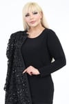 Büyük Beden 4059 Siyah Ceket+Bluz Takım