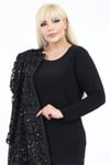 Büyük Beden 4059 Siyah Ceket+Bluz Takım