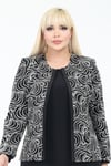 Büyük Beden 4065 Siyah Ceket+Bluz Takım