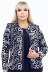 Büyük Beden 4072 Lacivert Ceket+Bluz Takım
