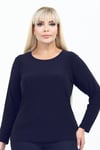 Büyük Beden 4072 Lacivert Ceket+Bluz Takım