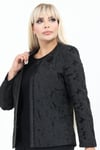 Büyük Beden 4077 Siyah Ceket+Bluz Takım