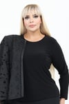 Büyük Beden 4077 Siyah Ceket+Bluz Takım
