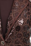 Büyük Beden 4078 Kahve Ceket+Bluz Takım
