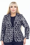 Büyük Beden 4078 Lacivert Ceket+Bluz Takım
