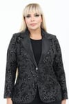 Büyük Beden 4079 Siyah Ceket+Bluz Takım
