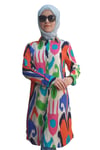 Desenli Tunik 9000-D28 Pamuk Kumaş