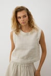 %100 KETEN BİYELİ CROP NATUREL