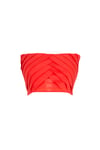 %100 KETEN CROP TOP KIRMIZI