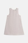 %100 KETEN HALTER YAKA MİNİ ELBİSE NATUREL