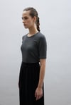 ÖRME KISA KOL TSHİRT ANTRASİT
