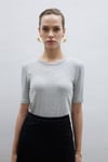 ÖRME KISA KOL TSHİRT GRİ