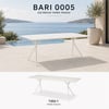 Bahçe MobilyalarıBari Yemek Masası 240x100x75 cm, Beyaz Sinter Taşlı Alüminyum