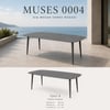 Bahçe MobilyalarıMuses 6 Kişilik Yemek Masası 180x90x75 cm, Gri Taş/Antrasit Alüminyum