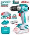 Darbeli MatkapTotal Akülü Matkap Darbeli BL 13MM/60Nm 20V (2Ah Akü+Şarjer)