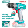 Darbesiz MatkapTotal Akülü Matkap Darbesiz 20V/45Nm (Sadece Alet)