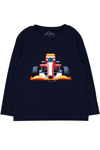24104009 Erkek Çocuk Yarış Arabası Uzun Kol T-Shirt Lacivert