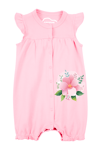 Mavipink 25410004 Kız Bebek Pembe Çiçekli Fırfırlı Kısa Şort Tulum-2 
