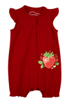 Mavipink 25410007 Kız Bebek Çilekli Fırfırlı Kısa Şort Tulum 