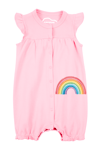 Mavipink 25410008-1 Kız Bebek Gökkuşağı Pembe Renk Fırfırlı Kısa Şort Tulum 