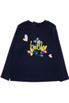 Mavipink 2641704 Kız Bebek Hello Çiçek Baskılı T-Shirt ve Kadife Tayt 2'li Takım