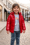 Mavipink 2650801 Çocuk Parlak Kırmızı Şişme Mont