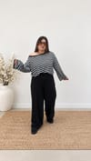 0504- Siyah Beyaz Stripe Bluz