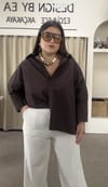 4986- Kahverengi Poplin Gömlek