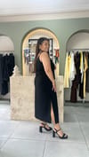 5022-Siyah Askılı Elbise