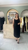 5022-Siyah Askılı Elbise